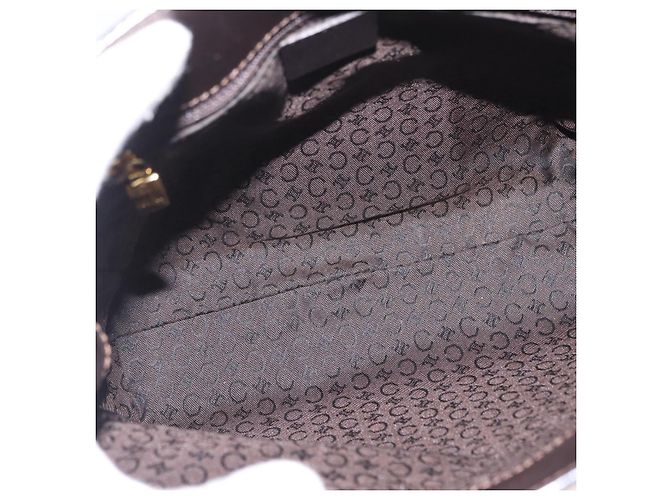 Céline Saco Chain Tote CELINE em couro bege dourado Auth 202538A - vista 11