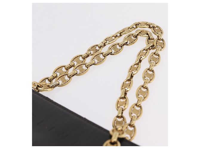 Céline Saco Chain Tote CELINE em couro bege dourado Auth 202538A - vista 14