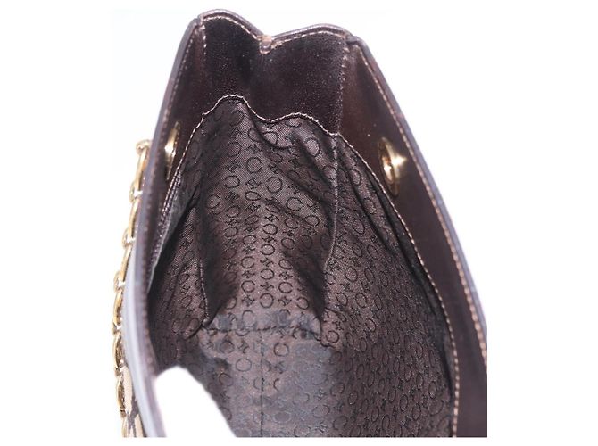 Céline Saco Chain Tote CELINE em couro bege dourado Auth 202538A - vista 20