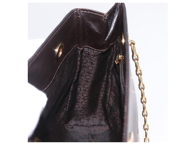 Céline Saco Chain Tote CELINE em couro bege dourado Auth 202538A - vista 21