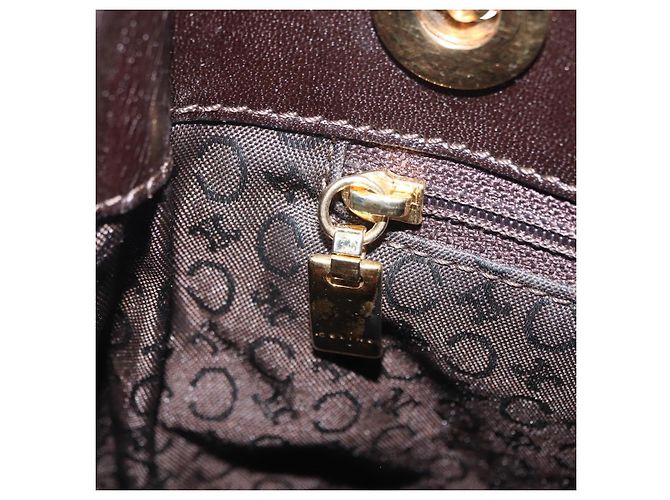 Céline Saco Chain Tote CELINE em couro bege dourado Auth 202538A - vista 22