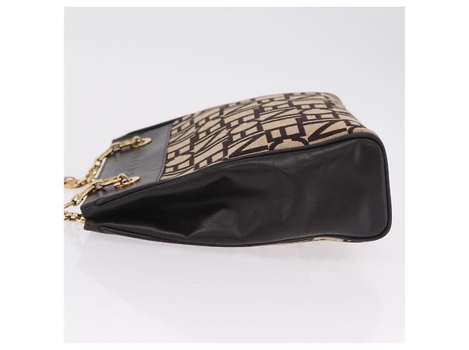 Céline Saco Chain Tote CELINE em couro bege dourado Auth 202538A - vista 4