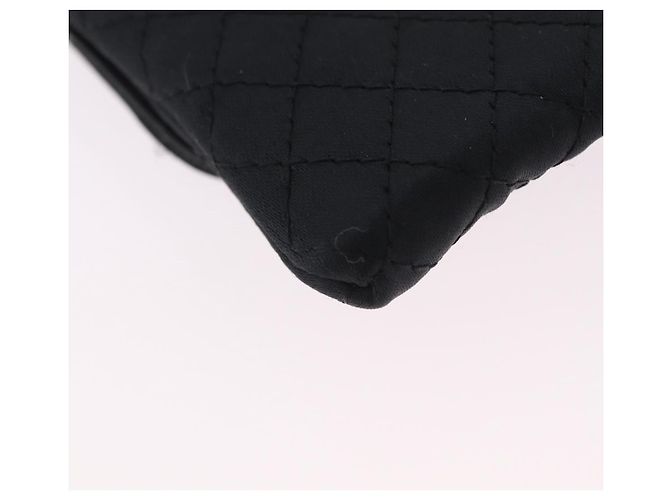 CHANEL Matelasse Chain Shoulder Pouch Satin Black Gold CC Auth 206434A Negro Dorado - vista 16
