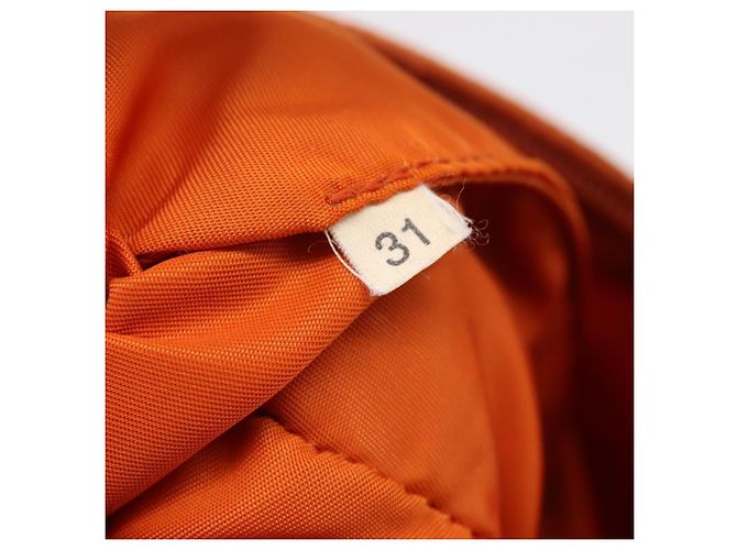 Bolsa de Mão PRADA Nylon Laranja Prata Auth 205395A - vista 12