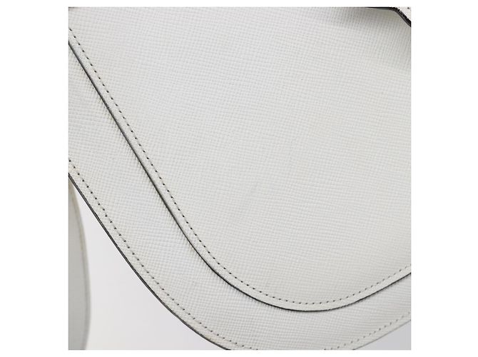Autre Marque Borsa a tracolla Saint Laurent in pelle bianca e oro Auth hk4148A Bianco D'oro - vista 10