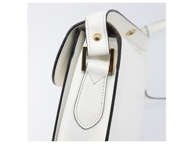 Autre Marque Borsa a tracolla Saint Laurent in pelle bianca e oro Auth hk4148A Bianco D'oro - vista 11