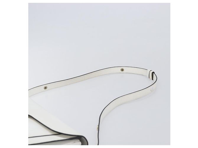 Autre Marque Borsa a tracolla Saint Laurent in pelle bianca e oro Auth hk4148A Bianco D'oro - vista 14