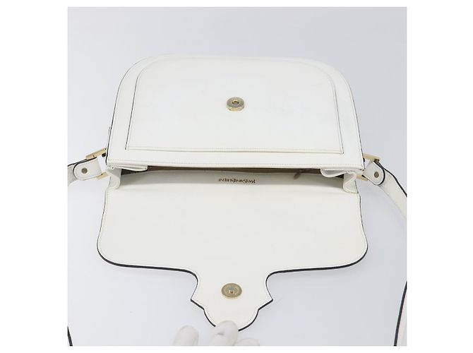 Autre Marque Borsa a tracolla Saint Laurent in pelle bianca e oro Auth hk4148A Bianco D'oro - vista 21