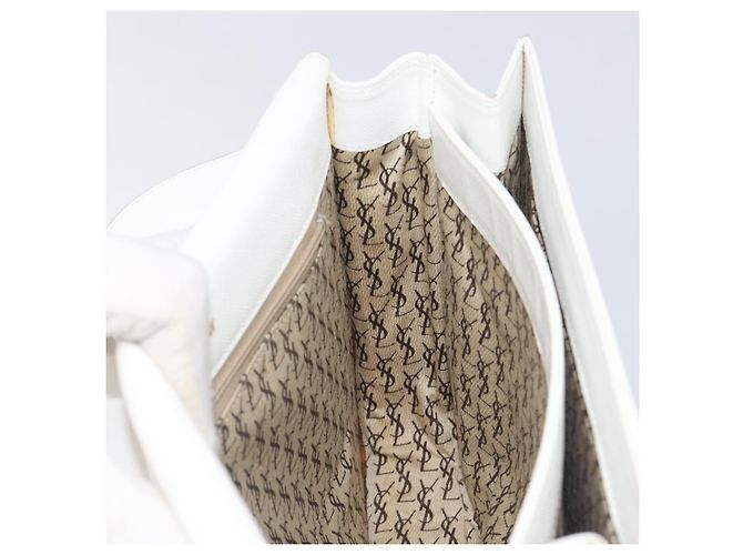 Autre Marque Borsa a tracolla Saint Laurent in pelle bianca e oro Auth hk4148A Bianco D'oro - vista 23