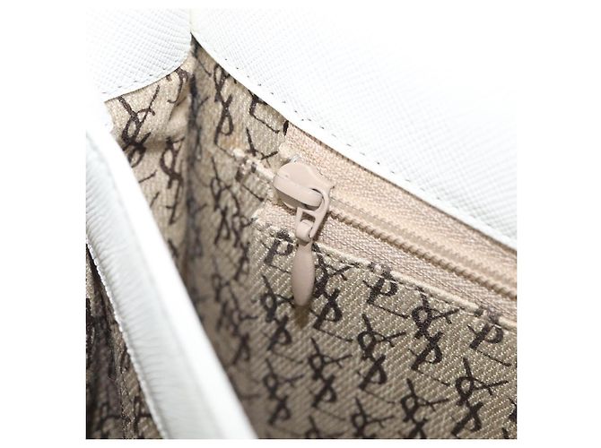 Autre Marque Borsa a tracolla Saint Laurent in pelle bianca e oro Auth hk4148A Bianco D'oro - vista 25