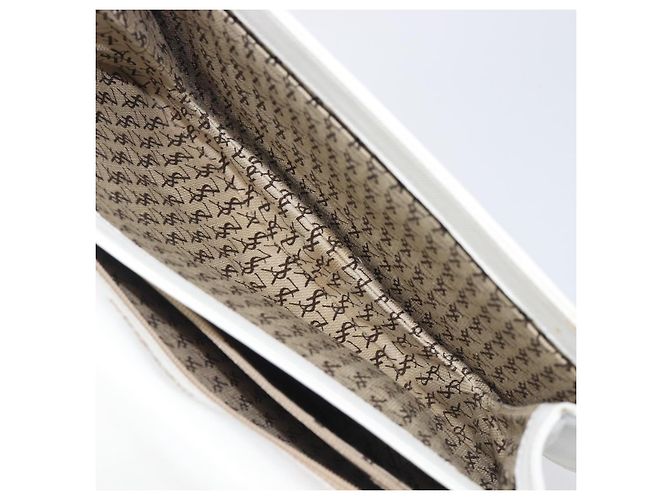 Autre Marque Borsa a tracolla Saint Laurent in pelle bianca e oro Auth hk4148A Bianco D'oro - vista 27