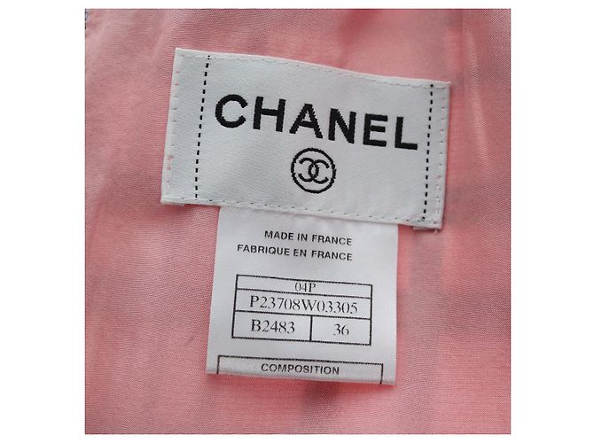 Vestido sin mangas CHANEL de Tweed 36 Rosa Oro CC Auth am12696M Dorado - vista 16