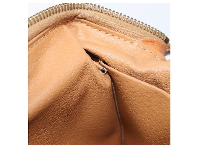 Céline CELINE Macadam Canvas Pouch PVC Leder Braun Gold Auth 207448 Golden - Ansicht 12