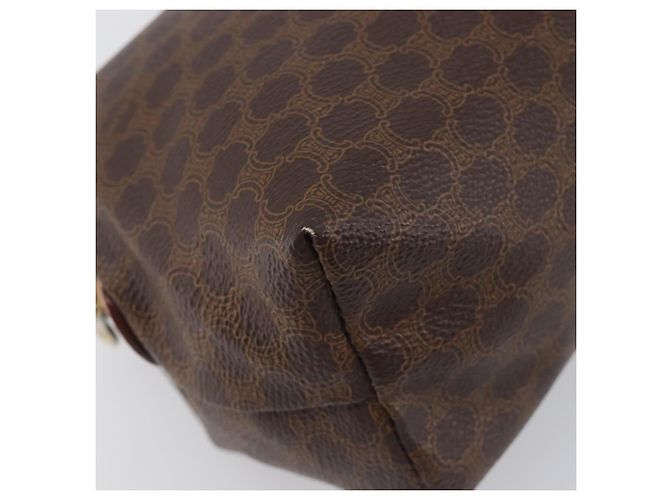 Céline CELINE Macadam Canvas Pouch PVC Leder Braun Gold Auth 207448 Golden - Ansicht 14