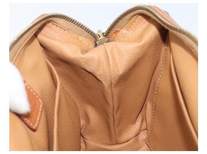 Céline CELINE Macadam Canvas Pouch PVC Leder Braun Gold Auth 207448 Golden - Ansicht 19