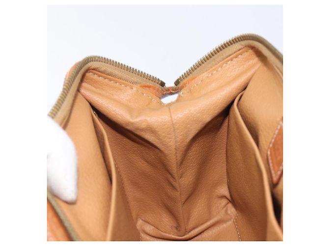 Céline CELINE Macadam Canvas Pouch PVC Leder Braun Gold Auth 207448 Golden - Ansicht 20