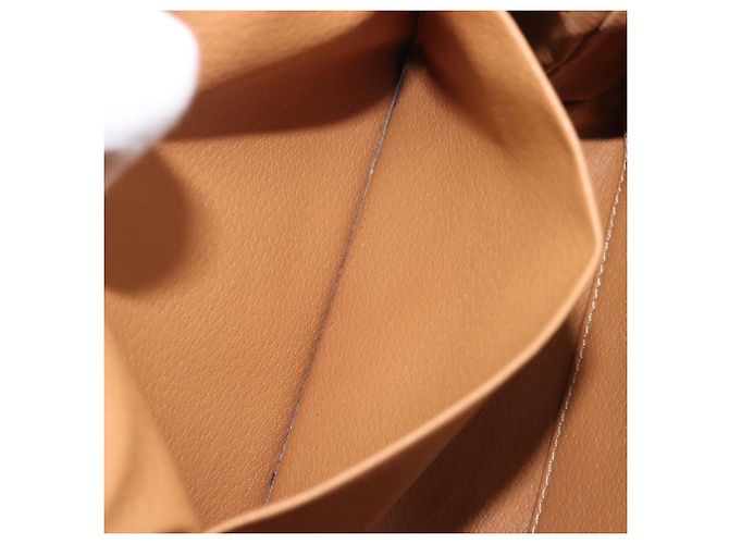 Céline CELINE Macadam Canvas Pouch PVC Leder Braun Gold Auth 207448 Golden - Ansicht 21
