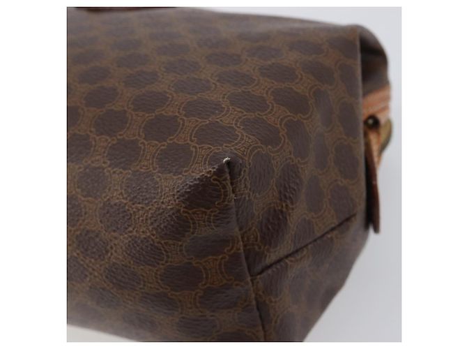 Céline CELINE Macadam Canvas Pouch PVC Leder Braun Gold Auth 207448 Golden - Ansicht 7