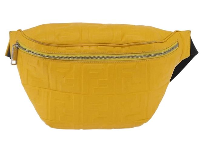 FENDI Zucca Gürteltasche aus Leder Gelb Silber 7VA434 Auth BA16103A - Ansicht 13