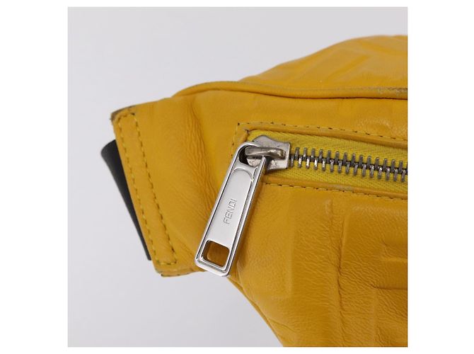 FENDI Zucca Gürteltasche aus Leder Gelb Silber 7VA434 Auth BA16103A - Ansicht 19