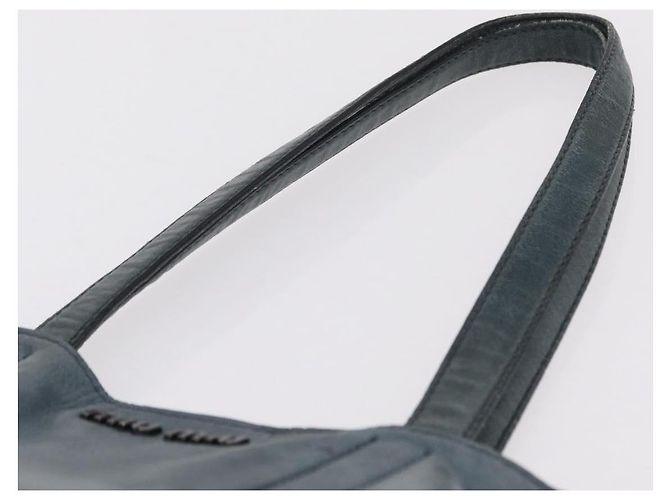 Borsa Tote Miu Miu Pelle Navy Silver Auth 205818 Argento Blu navy - vista 14