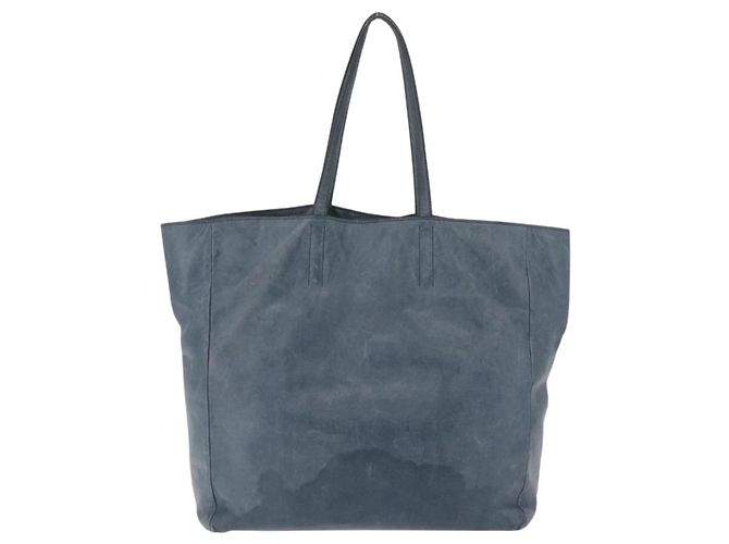 Borsa Tote Miu Miu Pelle Navy Silver Auth 205818 Argento Blu navy - vista 3