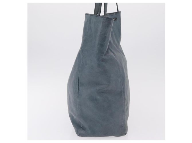 Borsa Tote Miu Miu Pelle Navy Silver Auth 205818 Argento Blu navy - vista 6