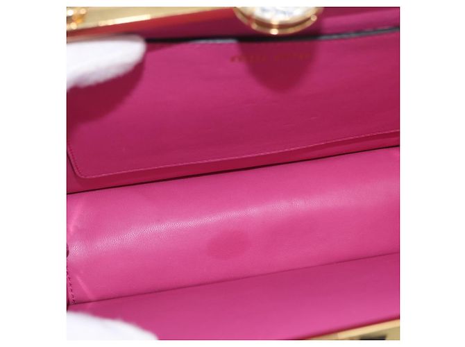 Borsa a Mano Miu Miu Canvas 2way Pink Gold Auth 167644A Rosa D'oro - vista 11