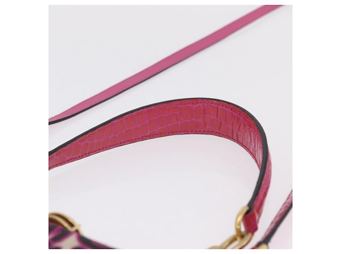 Borsa a Mano Miu Miu Canvas 2way Pink Gold Auth 167644A Rosa D'oro - vista 14