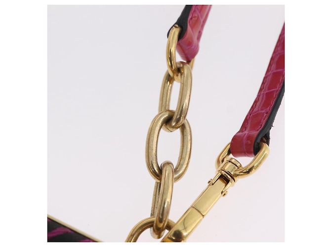 Borsa a Mano Miu Miu Canvas 2way Pink Gold Auth 167644A Rosa D'oro - vista 15