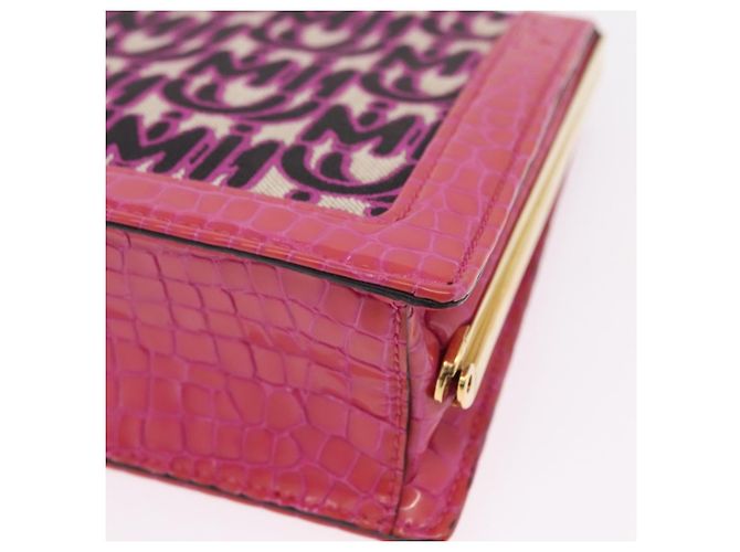 Borsa a Mano Miu Miu Canvas 2way Pink Gold Auth 167644A Rosa D'oro - vista 19