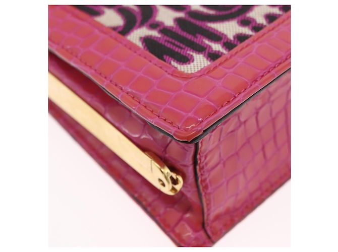 Borsa a Mano Miu Miu Canvas 2way Pink Gold Auth 167644A Rosa D'oro - vista 20