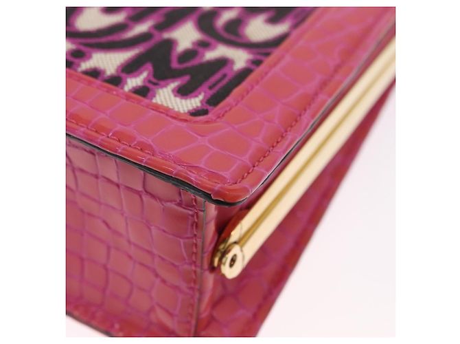 Borsa a Mano Miu Miu Canvas 2way Pink Gold Auth 167644A Rosa D'oro - vista 21