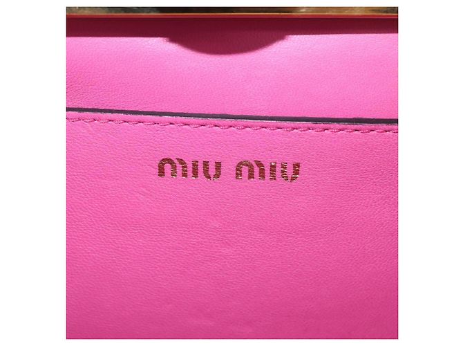 Borsa a Mano Miu Miu Canvas 2way Pink Gold Auth 167644A Rosa D'oro - vista 24