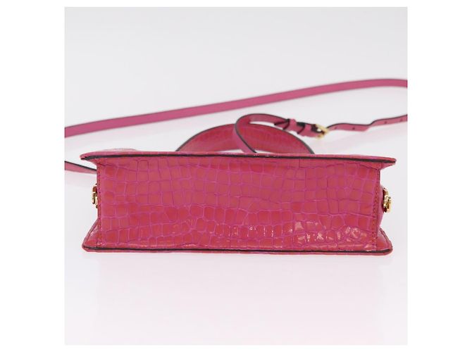 Borsa a Mano Miu Miu Canvas 2way Pink Gold Auth 167644A Rosa D'oro - vista 5