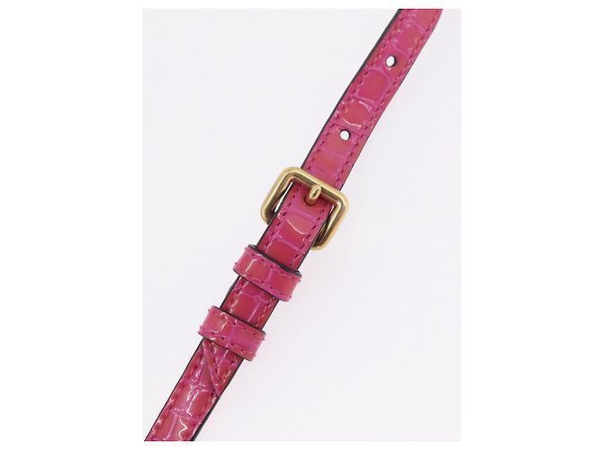 Borsa a Mano Miu Miu Canvas 2way Pink Gold Auth 167644A Rosa D'oro - vista 9