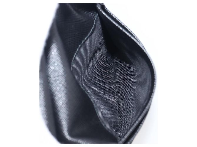PRADA Bifold Wallet Nylon Black Gold Auth 205242M Golden - view 19