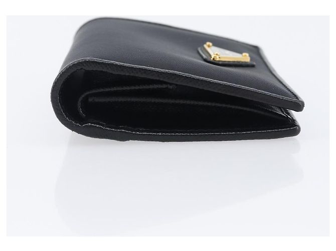 PRADA Bifold Wallet Nylon Black Gold Auth 205242M Golden - view 4