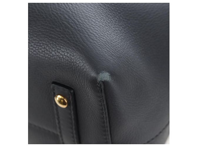 BURBERRY Handtasche Leder 2way Grau Gold Auth 206737A Braun Golden - Ansicht 18