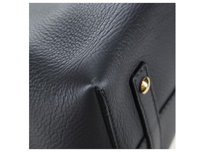 BURBERRY Handtasche Leder 2way Grau Gold Auth 206737A Braun Golden - Ansicht 19