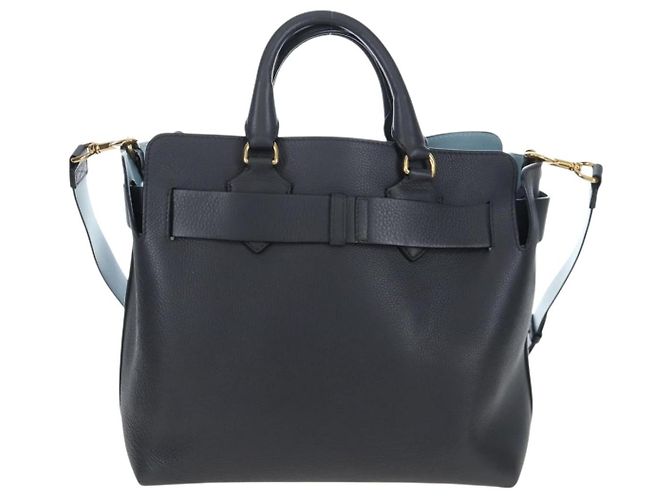 BURBERRY Handtasche Leder 2way Grau Gold Auth 206737A Braun Golden - Ansicht 2