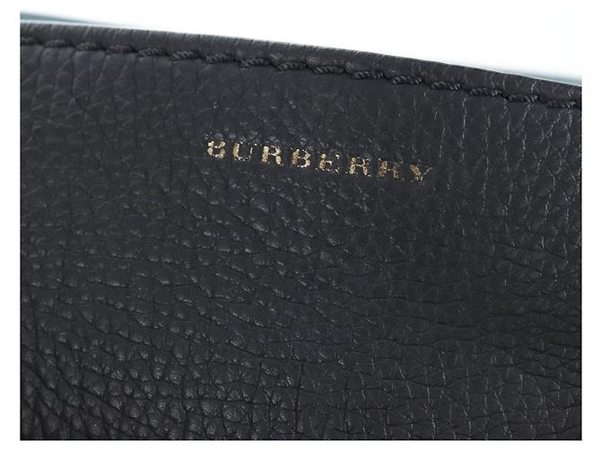 BURBERRY Handtasche Leder 2way Grau Gold Auth 206737A Braun Golden - Ansicht 21