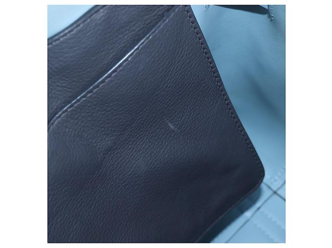 BURBERRY Handtasche Leder 2way Grau Gold Auth 206737A Braun Golden - Ansicht 25