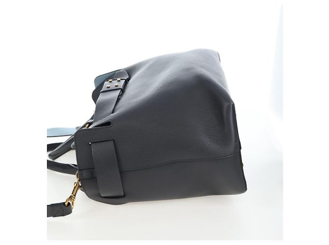 BURBERRY Handtasche Leder 2way Grau Gold Auth 206737A Braun Golden - Ansicht 3