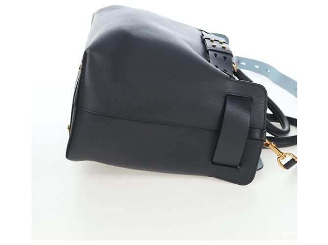 BURBERRY Handtasche Leder 2way Grau Gold Auth 206737A Braun Golden - Ansicht 4