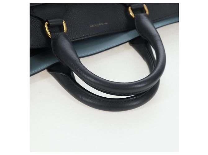 BURBERRY Handtasche Leder 2way Grau Gold Auth 206737A Braun Golden - Ansicht 7