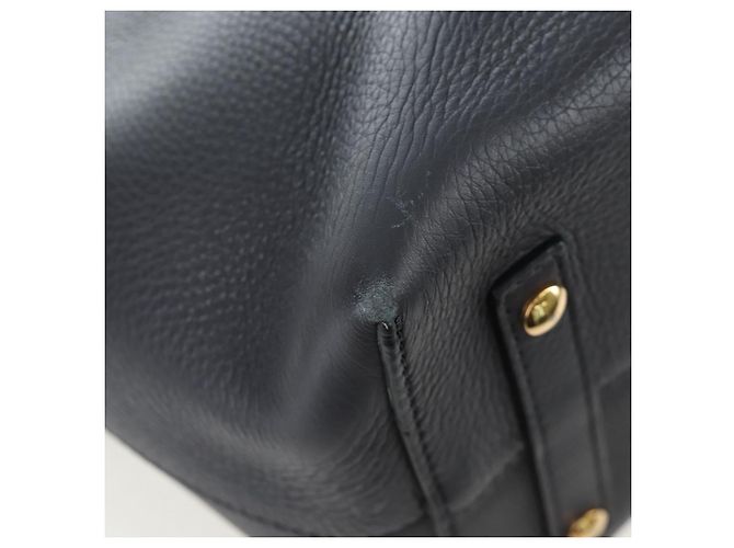 BURBERRY Handtasche Leder 2way Grau Gold Auth 206737A Braun Golden - Ansicht 9