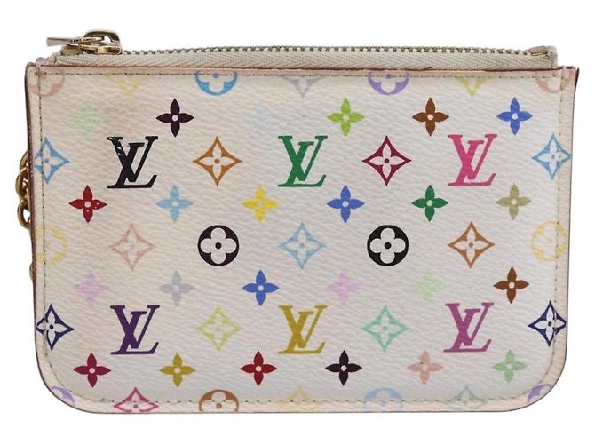 LOUIS VUITTON Multicolor Pochette ClesNM Coin Purse M93734 LV Auth 207645 Weiß - Ansicht 13
