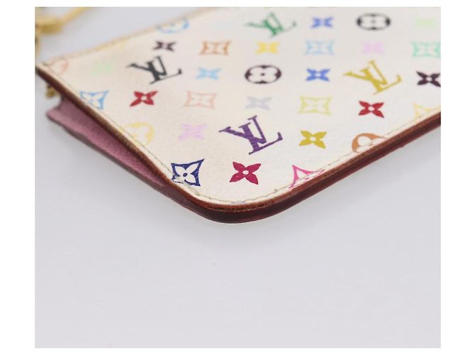 LOUIS VUITTON Multicolor Pochette ClesNM Coin Purse M93734 LV Auth 207645 Weiß - Ansicht 14