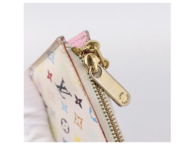 LOUIS VUITTON Multicolor Pochette ClesNM Coin Purse M93734 LV Auth 207645 Weiß - Ansicht 17